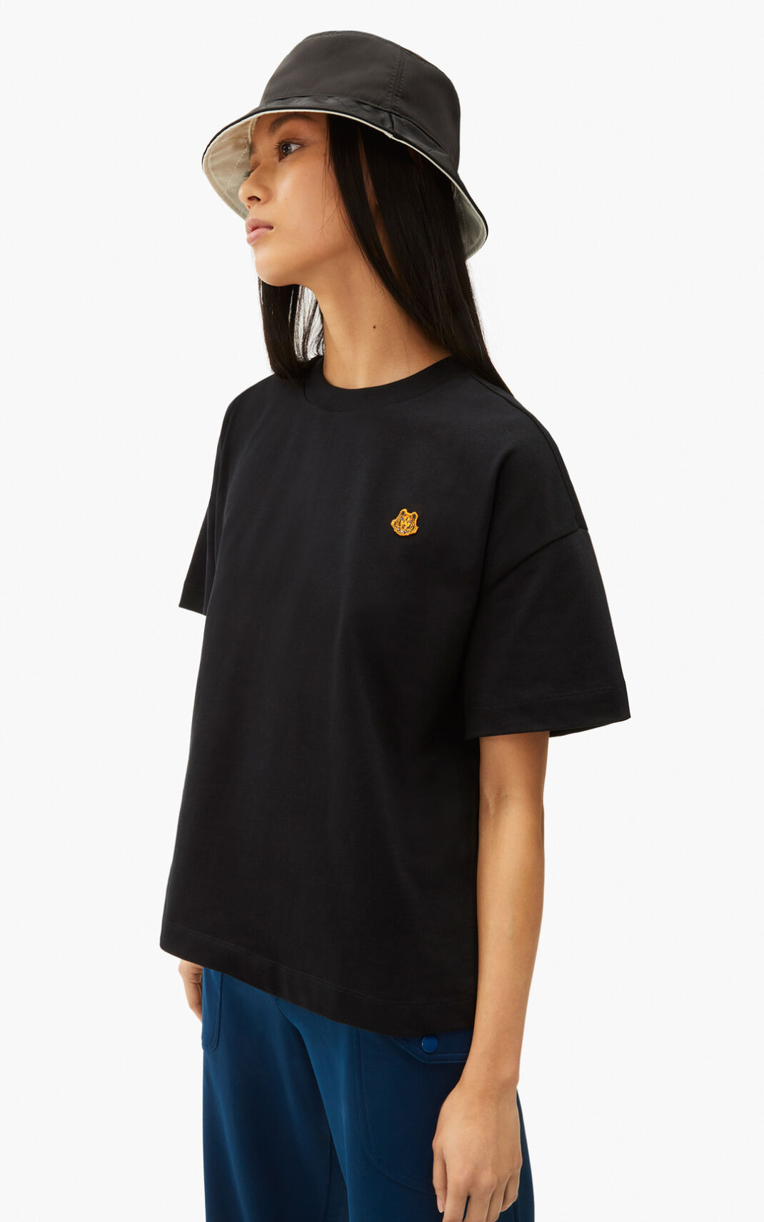 Kenzo 虎 Crest boxy Tシャツ レディース 黒 - ZVBLUF417